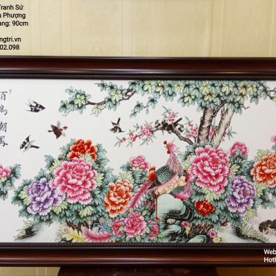 TRANH SỨ BÁCH ĐIỂU TRIỀU PHỤNG - QUÀ TẶNG TÂN GIA SANG TRỌNG